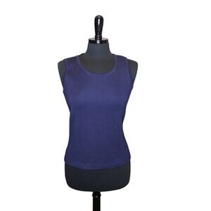 St John Sleeveless Knit Top Navy Blue P Classic Heritage Minimalist P